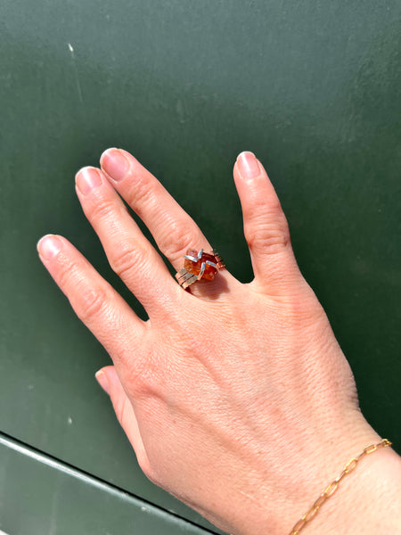 Forever Ring Raw Red Quartz