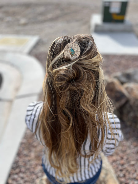 Labradorite Brass Hair Pin