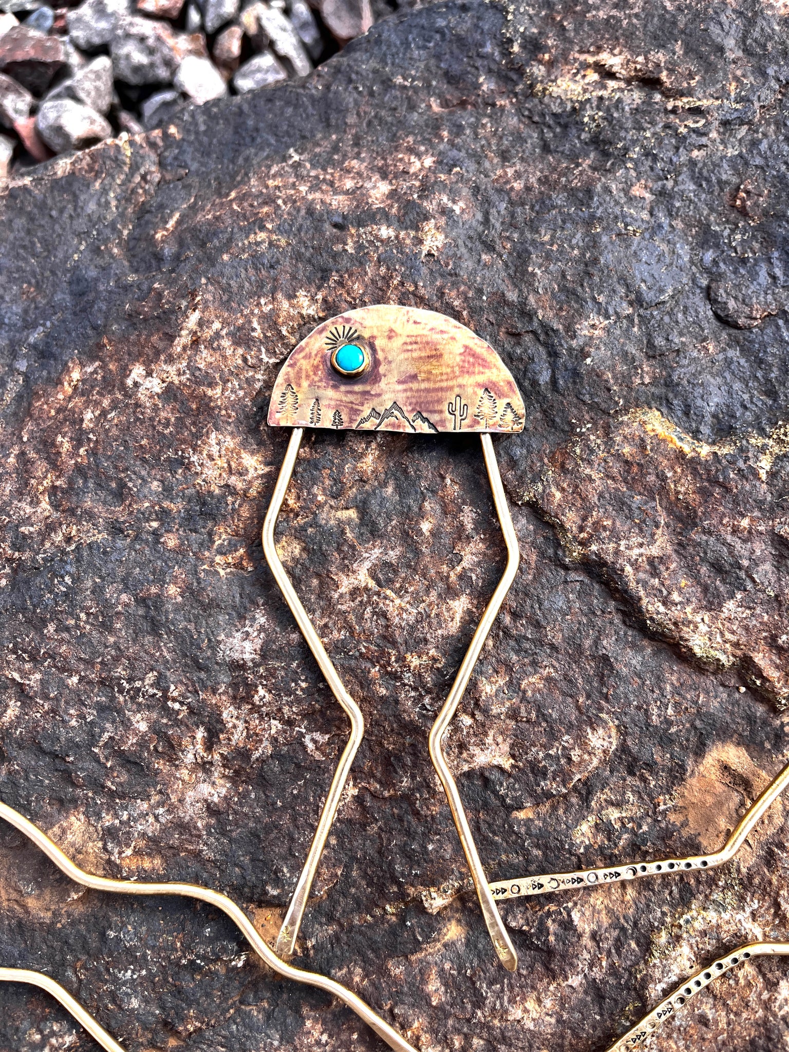 Mountain Sunset Hair Pin