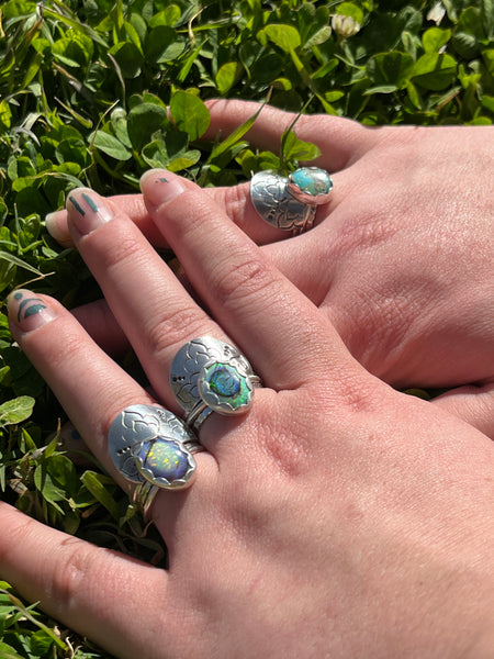 Mandala Stackers Sterling Opal