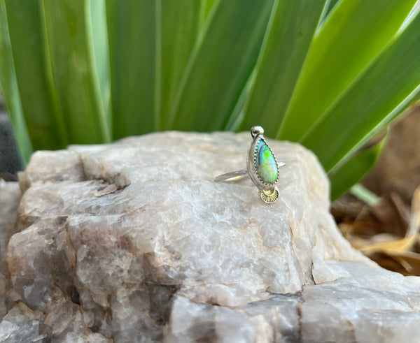 Luna Ring Sterling Opal