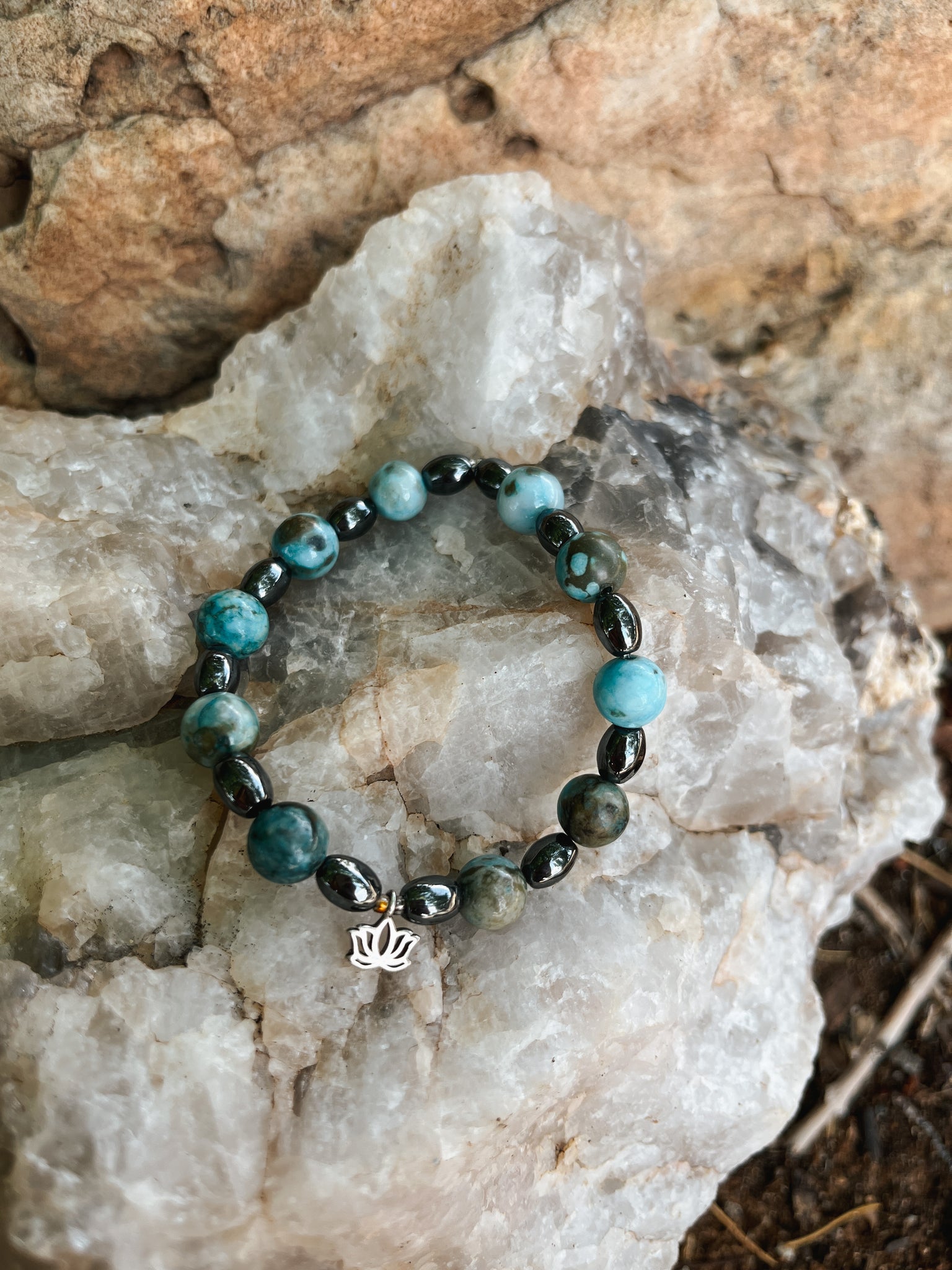 Women's Hematite and Jasper Bracelet