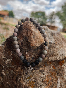 Women's Matte Artistic Jasper and Lava Stone