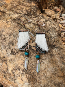 Copper Fringe Statement Earrings