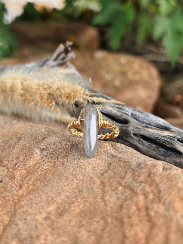 14k gold filled wire wrapped Labradorite ring