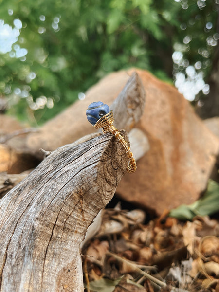 14k gold filled wire wrapped bone