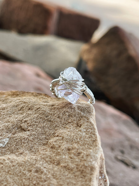 Sterling silver wire wrapped Amethyst chunk