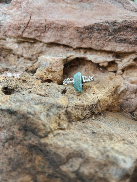 Sterling silver wire wrapped Amazonite stone