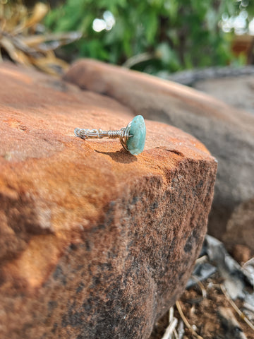 Sterling silver wire wrapped Amazonite stone