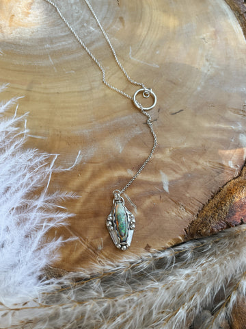 Lariat Sterling Opal Necklace