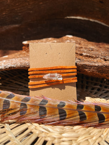 Suede & Quartz Choker/Bracelet