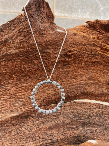 Sterling silver and Labradorite Full Moon Necklace