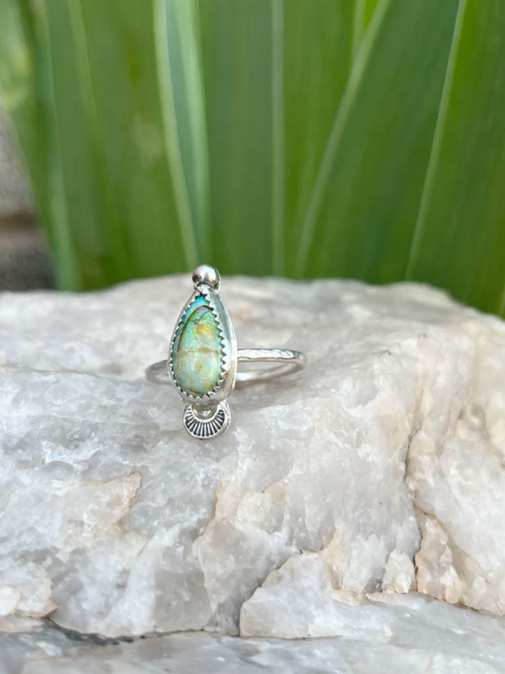 Luna Ring Sterling Opal