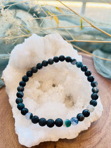 Men's Agate with Lava Stone Bracelet