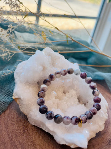 Women's Red White Madagascar Eudialyte Bracelet