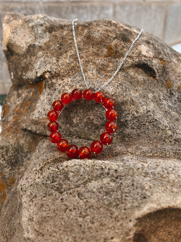 Blood Moon Necklace with Carnelian stones
